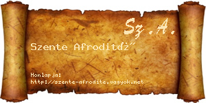 Szente Afrodité névjegykártya